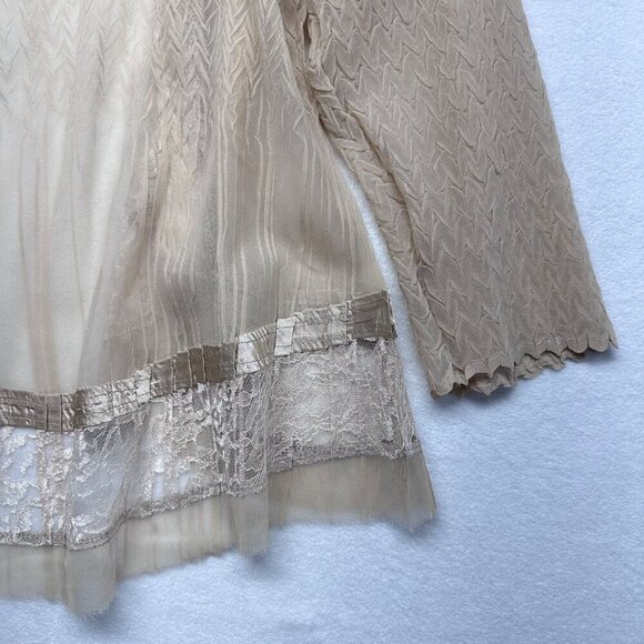 Komarov Womens Sheer Crinkle Open Front Cardigan Size 1X Lace Fairy Feminine - Picture 4 of 11